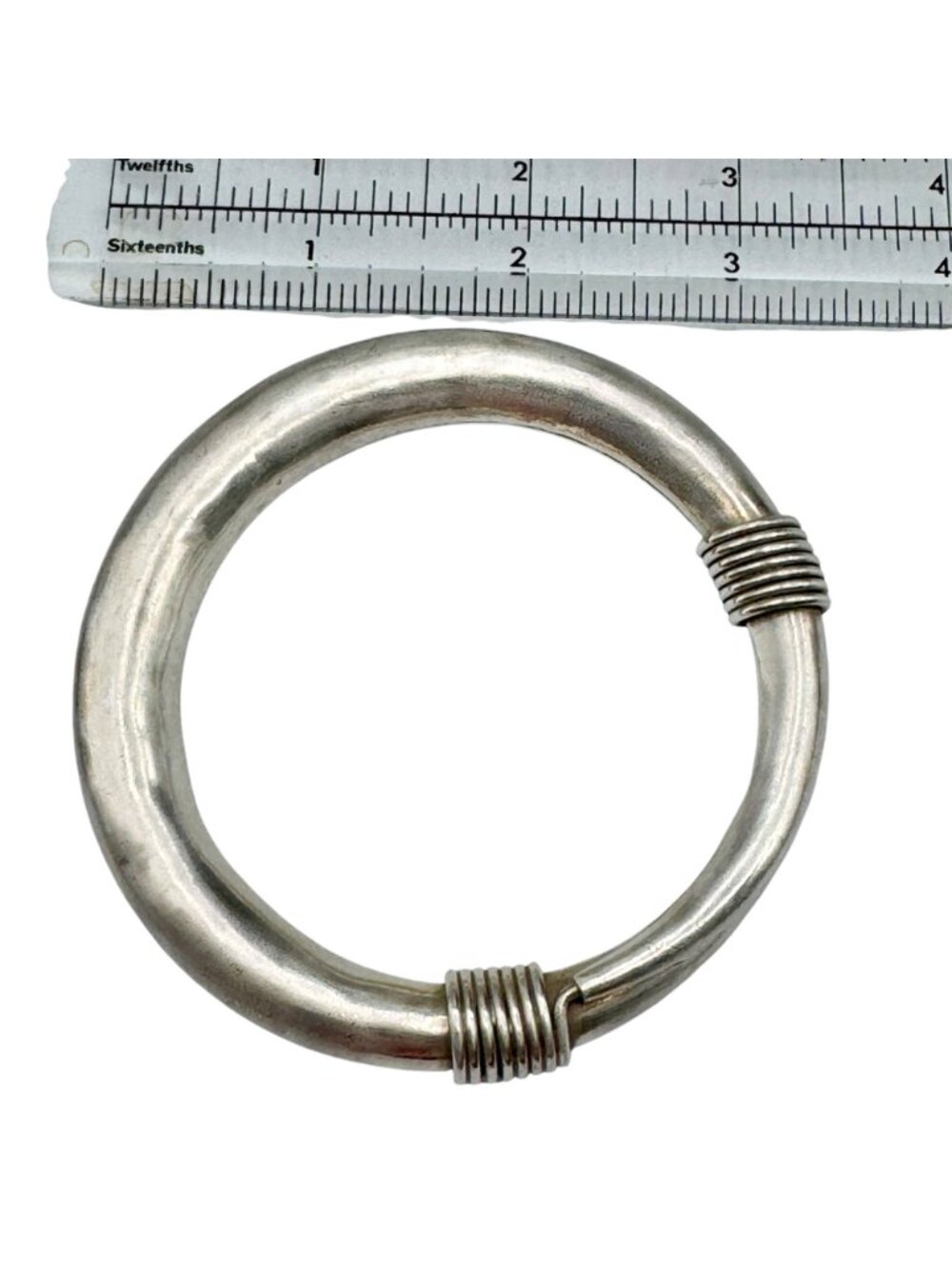 Sterling Silver Electroform Bangle Bracelet Statement Heavy 66g Modernist 7.5" - Picture 4 of 7